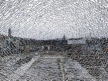 Full frame shot of car window during winter