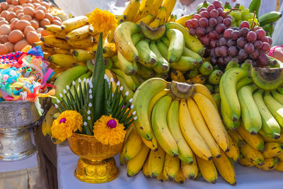 Various fruits for sale at market stall