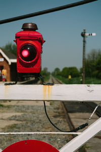 Close-up of fire hydrant against sky