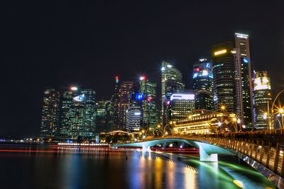 Illuminated city at night