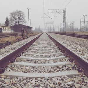 Surface level of railroad tracks