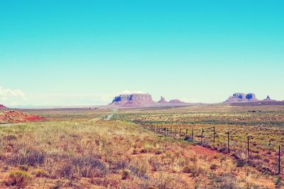 Scenic view of landscape against clear sky