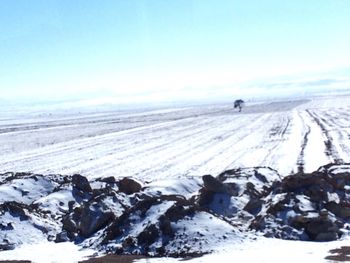 Scenic view of snow covered landscape