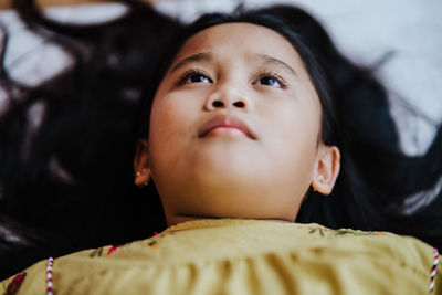 Close-up portrait of cute baby girl