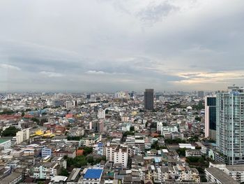 Bangkok city skyline and rooftops from high view point