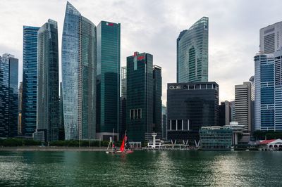 View of skyscrapers at waterfront