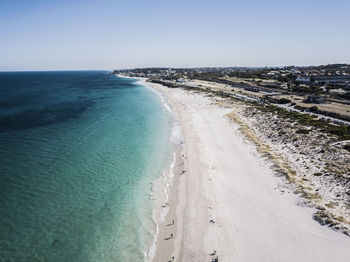 Panoramic view of beach against clear sky