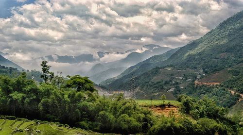 Scenic view of mountains against sky