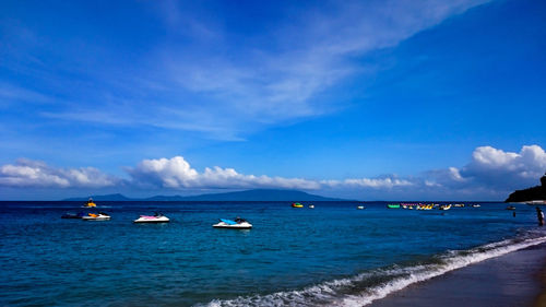 Boats in sea