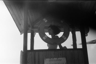 Low angle view of text against sky