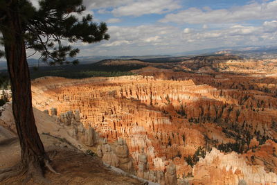 View of landscape against cloudy sky