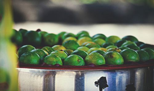 Lime in container at market stall