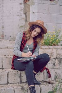Young woman looking away