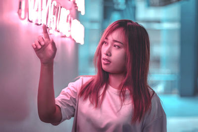 Portrait of beautiful young woman