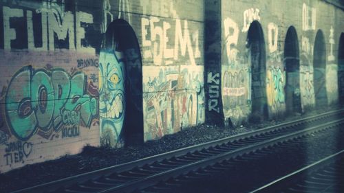 Close-up of graffiti on wall