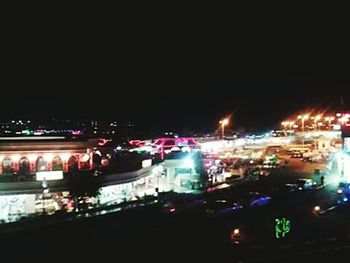 Illuminated city at night