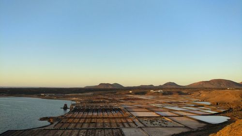 The salinas de janubio at sunset