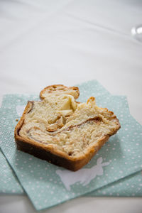 Close-up of bread in plate