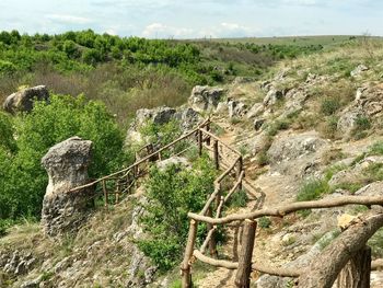 Scenic view of land against sky