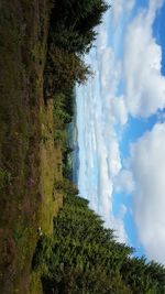 Scenic view of landscape against cloudy sky