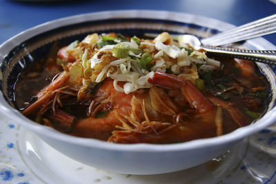 Close-up of served food