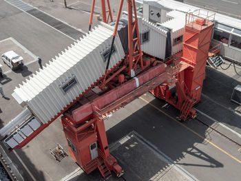 High angle view of industry at factory