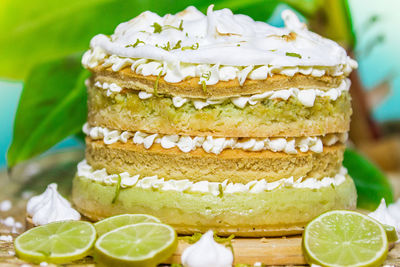 Close-up of cake on table