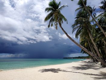 Tropical storm on white beach. boracay island. aklan. western visayas. philippines