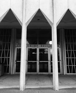 Closed door of building