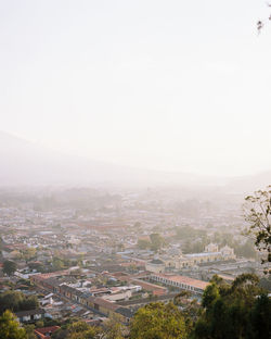 High angle view of townscape against sky