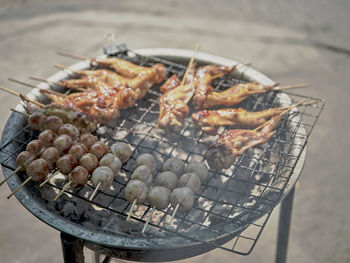 Close-up of seafood in container