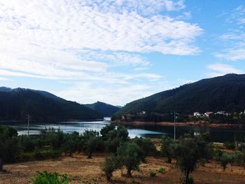 Scenic view of mountains against sky