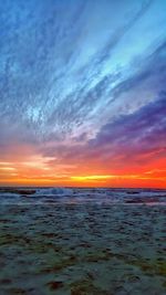 Scenic view of sea against sky at sunset