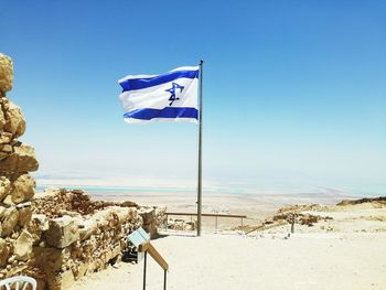 Flag against clear blue sky