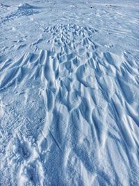 Full frame shot of snow covered land