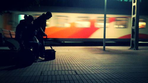 Train at railroad station platform