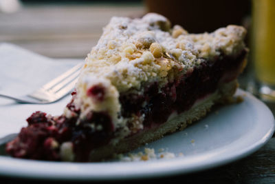 Close-up of cake in plate