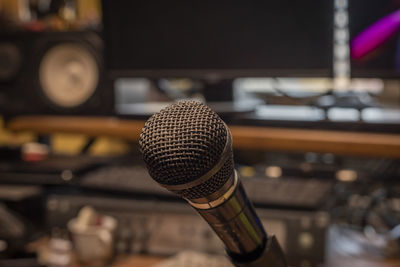 Close-up of microphone