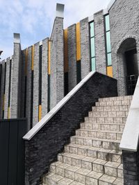 Low angle view of staircase against building