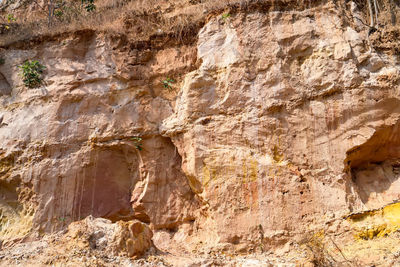 Low angle view of rock formation