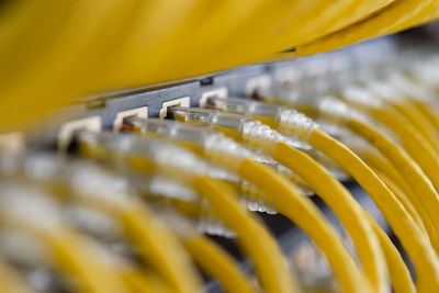 Close-up of yellow cables