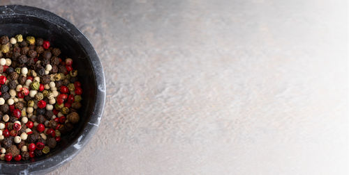 High angle view of fruits in bowl