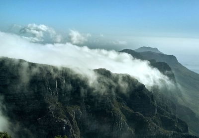 Scenic view of mountains against sky
