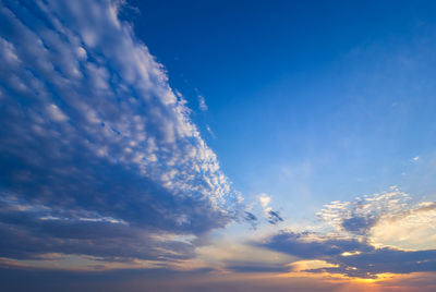 Low angle view of sky during sunset