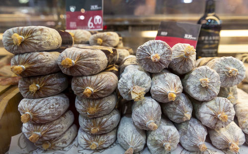 Close-up of onions for sale in market