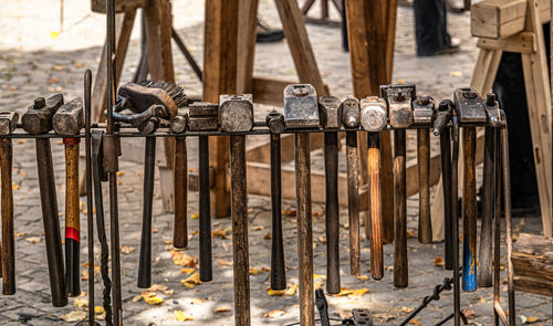 Blacksmiths hammers on the rake