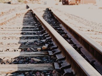 Surface level of railroad tracks