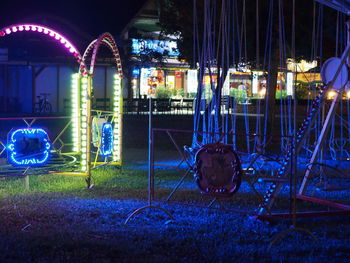 Illuminated lights at night