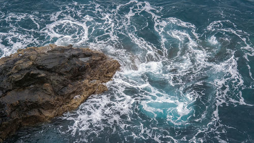 High angle view of sea waves