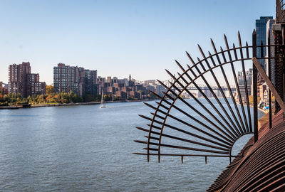 River by city against clear sky